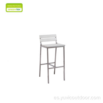 Silla de barra de madera plástica blanca elegante